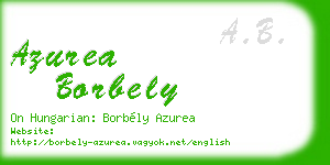 azurea borbely business card
